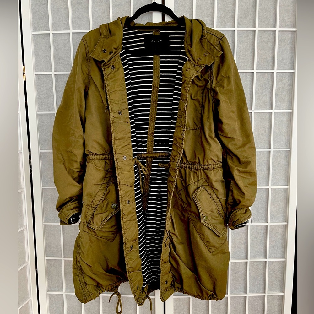 J. Crew Olive Green Hooded Jacket